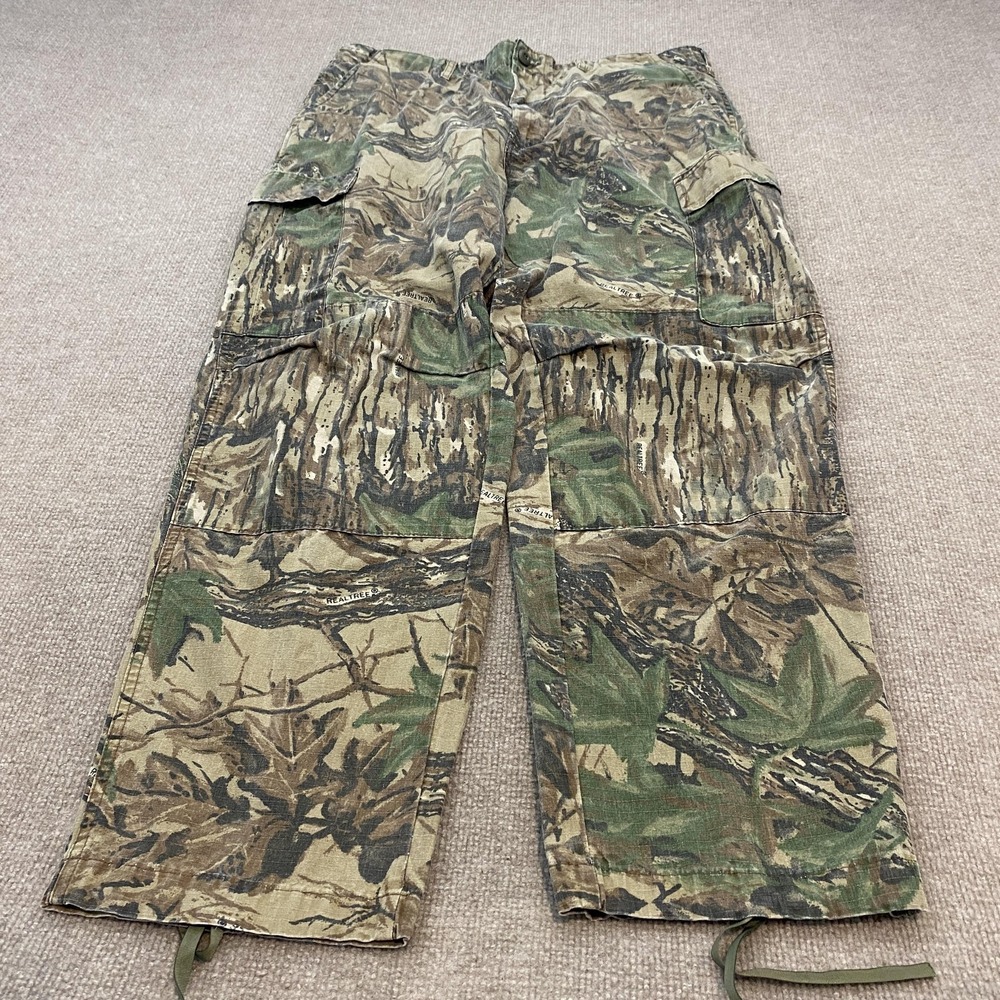Vintage Camco Cargo Pants Mens Large Brown Realtree Camo Adjustable Waist USA